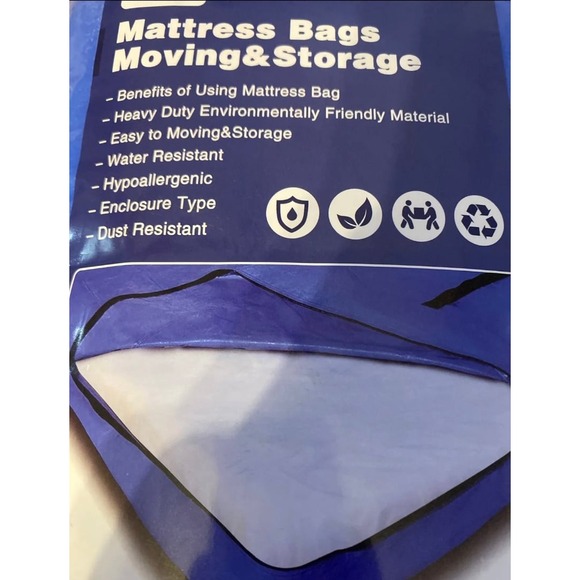 Mattress Bags for Moving and Storage, Queen, Blue - Picture 2 of 5